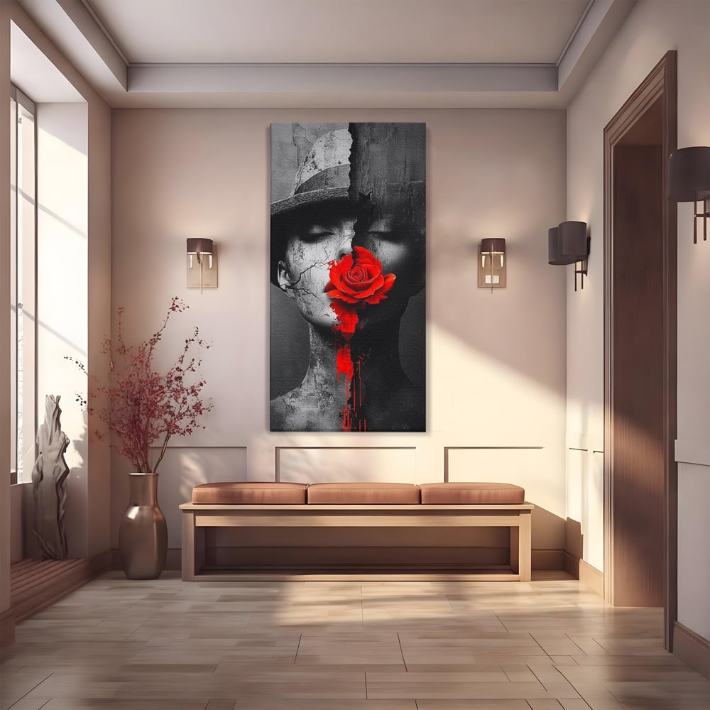 Tablou canvas cu tablou canvas cu chip de femeie, fara rama, pe sasiu de lemn